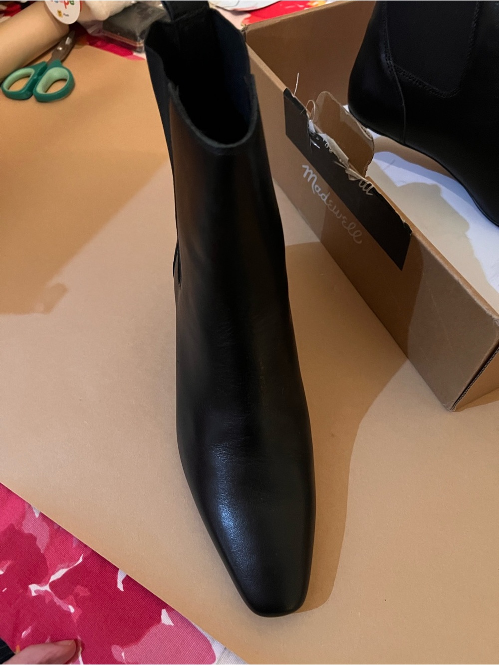 Madewell Black Leather Chelsea Ankle Boots - Picture 2 of 7